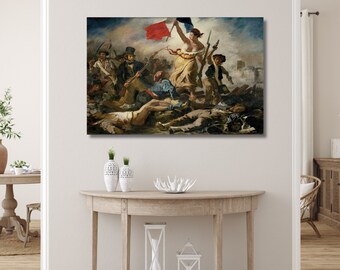 民衆を導く自由の女神の版画：ドラクロワによるフランス革命の芸術