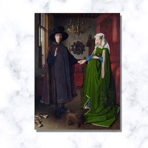The Marriage of Arnolfini, Jan van Eyck, The Arnolfini Wedding, the Portrait of Giovanni Arnolfini and his Wife Canvas Wall Art Poster