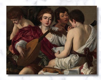 Caravaggio “Die Musiker” Leinwanddruck | Barockes Meisterwerk Wandkunst | Klassisches Renaissance Wohndekor