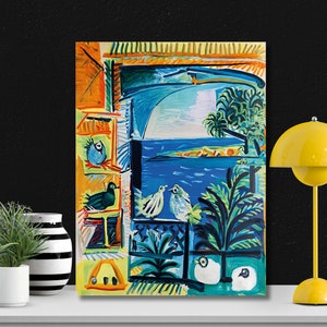 Cote d'Azur de Pablo Picasso, Pintura de Exposição de Picasso, Riviera Francesa, La Côte d'Azur, Arte de Parede em Tela de Pablo Picasso, Presente Especial