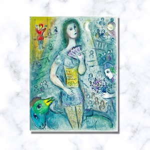 Marc Chagall Circus One Plate Art Print,Le Cirque: One Plate,Marc Chagall Canvas Wall art,Chagall Canvas Poster & Panel,Home Wall Decor