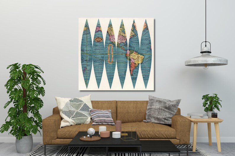 Rand Mcnally Terrestrial Globe Map Vintage Wall Decor Etsy