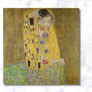 The Kiss, Der Kuss, Gustav Klimt, Print Canvas Painting, Art Nouveau, Romantic Painting, Embracing Couple, Canvas Wall Art, Famous Artwork