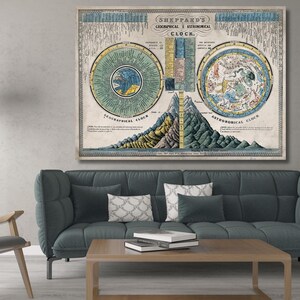 Zwei Rotierende Scheiben von John Emslie, Hemisphären der Erde, Geographie Karte, Leinwand Karte Poster, historische Wandkunst, İnformative Illustration