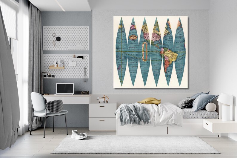 Rand Mcnally Terrestrial Globe Map Vintage Wall Decor Etsy