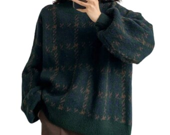 Women Vintage Sweater | Oversized Sweater | Y2k Sweater | Harajuku Style | Harajuku Style | Korean Style Jumper