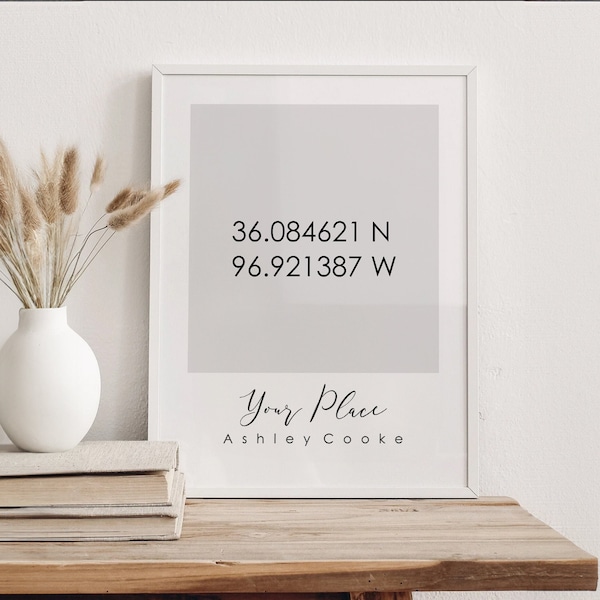 Coordinates Custom Print, Digital Download, Valentine's Day Gift, Anniversary Engagement Gifts, Personalized Latitude And Longitude Poster