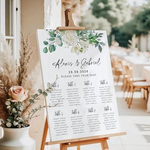 Editable Wedding Seating Chart Template: Minimalist Canva Design (Digital Download)