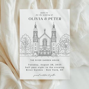 Benutzerdefinierte Hochzeit Ort Illustration: Canva Vorlage (Digitaler Download)