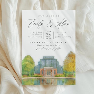 Custom Wedding Invitation with Watercolor Venue Painting, Wedding Church Portrait,Digital Watercolour Venue, Custom Watercolour Illustration