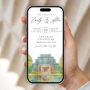 Custom Watercolor Wedding Venue Illustration: Digital Save the Date (Canva Template)