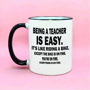 Divertente essere un insegnante è facile tazza di caffè, divertente nuova tazza di caffè insegnante, idee regalo per insegnanti, regali per il ritorno a scuola, nuove idee regalo per insegnanti