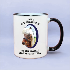 I Met Lil Sebastian Pawnee Harvest Festival Coffee Mug, Funny Parks and Rec Coffee Mug, Ron Swanson Fan Gift Parks and Rec Cup, Leslie Knope