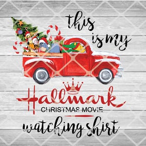This is My Hallmark Christmas Movie Watching Shirt PNG with Winne Pooh and Friends, Hallmark Christmas Design, Christmas Movie Watching