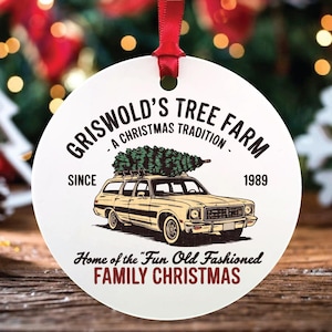 National Lampoon inspirierte Griswold&#39;s Tree Farm Familienurlaub Weihnachtsverzierung, lustiges National Lampoon Geschenk, Griswold Familienweihnachten