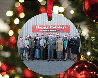 Dunder Mifflin Staff Foto Weihnachtsschmuck, Die Büro Inspirierte Weihnachtsgeschenke, Die Büro Weihnachtsdekoration, Dunder Mifflin Paper Company