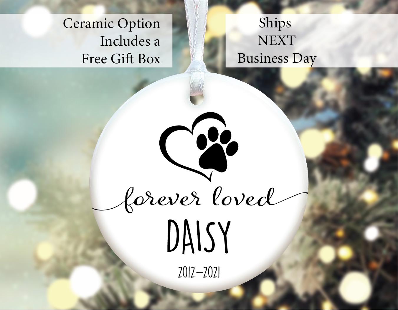 Custom Forever Loved Pet Ornament, Pet Remembrance Gift, Pet Memorial ...