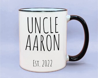 Uncle #1 NAME Est Year Coffee Mug, New Uncle Gift Idea, Cute Uncle Coffee Mug, Baby Reveal Uncle Gift Idea, New Baby Uncle Coffee Cup Gift