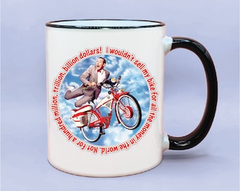 Kubek rowerowy Peewee Herman, Kubek rowerowy Peewee Herman, Kubek rowerowy z cytatem Peewee Herman, Zabawny pomysł na prezent dla fana Peewee Hermana