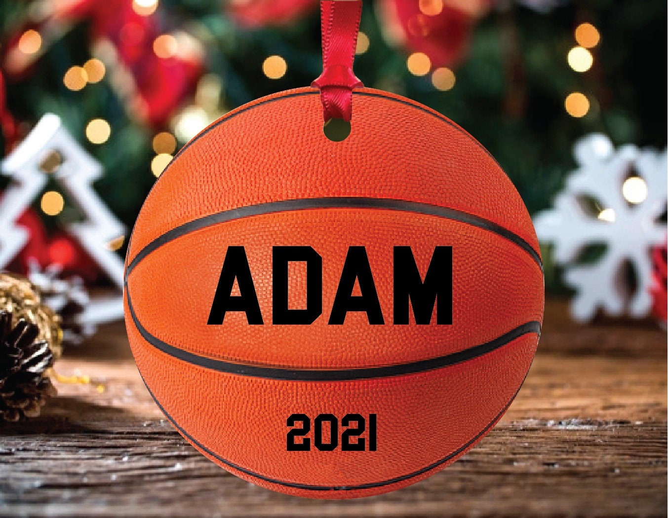 Personalized Basketball Christmas Ornament, Basketball Themed Gift Ideas, Kids Basketball Gift, Team Basketball, Custom Basketball Year Name