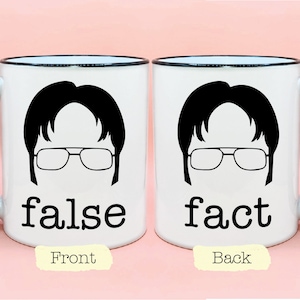 Dwight False Fact Coffee Mug, The Office TV Show Inspired Gift The Office Fan Gift, Michael Scott Paper Company Coffee Cup, Schrute Farm