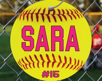 Customizable Softball Bag Tags, Softball Bag Name And Number Tags, Custom Softball Team Gifts, Softball Team Name Gift Ideas, Girls Softball