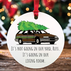National Lampoon inspiriert, dass es nicht in unserem Hof Wohnzimmer Weihnachtsverzierung, lustiges National Lampoon Geschenk, Griswold Familie Weihnachten geht