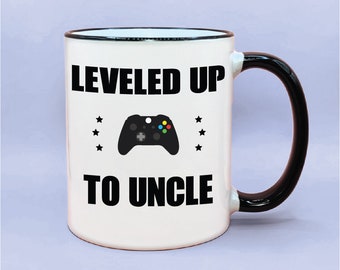 Leveled Up To Uncle Coffee Mug, New Uncle Gift Idea, Cute Uncle Coffee Mug, Baby Reveal Uncle Gift Idea, New Baby Uncle Video Game Themed