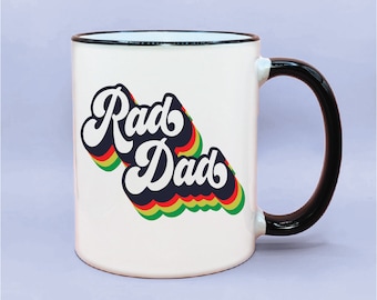 Retro Rad Dad Coffee Mug, Funny Dad Mug, Funny Dad Gift Idea, Dad Birthday Gift Idea, Dad Gifting Ideas, New Dad Gift, Grandpa Cups, Dad Cup