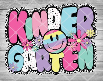 Retro Back to School PNG, Kindergarten Sublimation Design, First Day Of School, School Png, Retro PNG, Cute Retro Kindergarten PNG Design