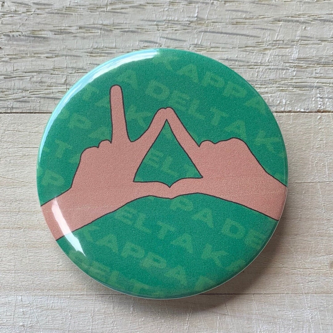 Personalized Sorority Hand Sign Button Etsy