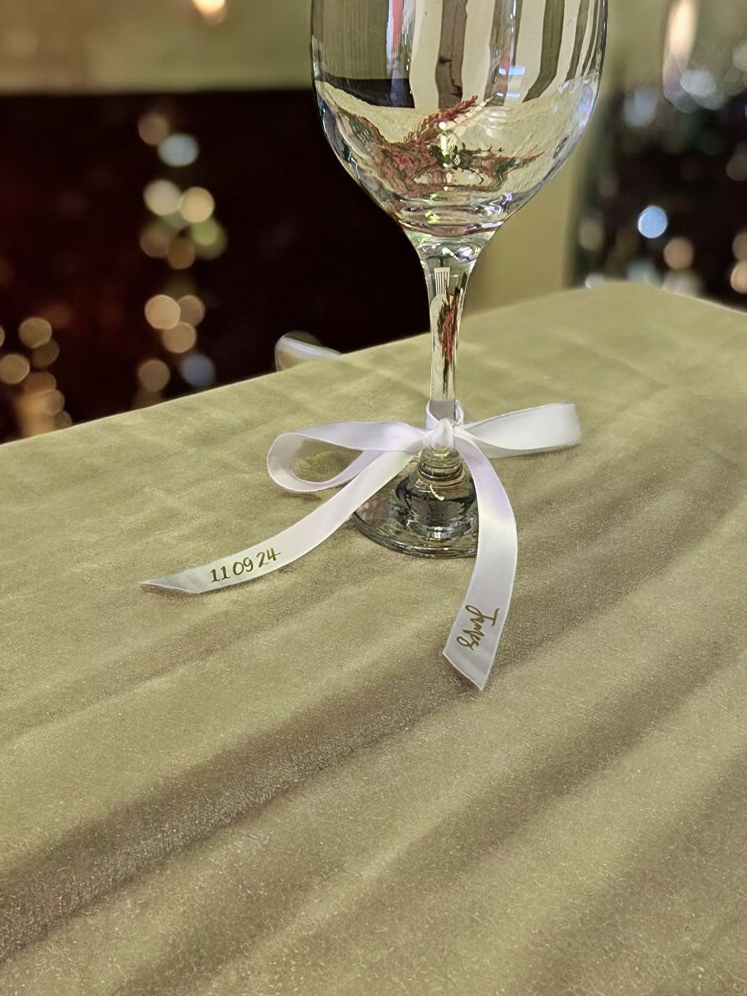 Personalised Ribbons for Glasses, Weddings , Engagements , Events, Name ...
