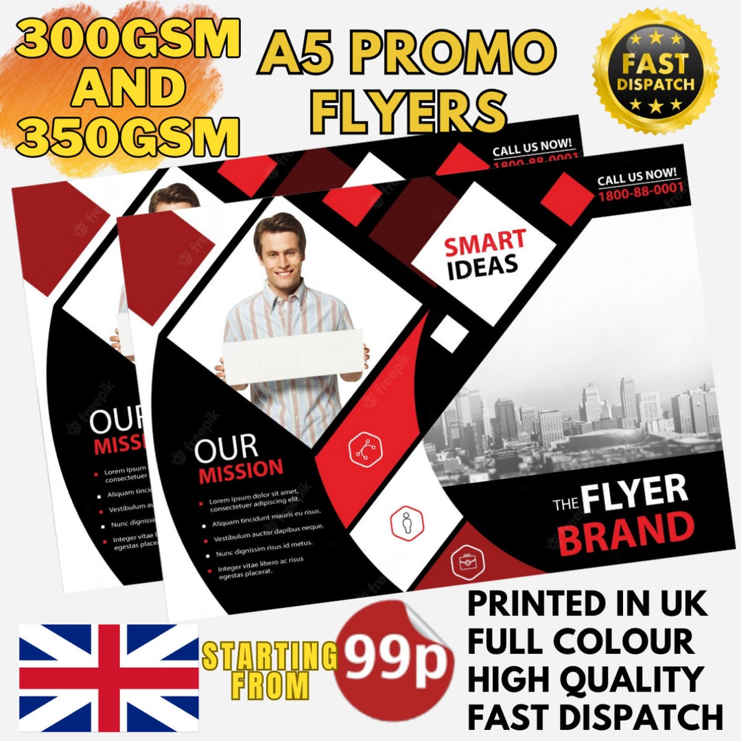 A5 Promo Flyer Brochures Double Sided Flyers Business - Etsy