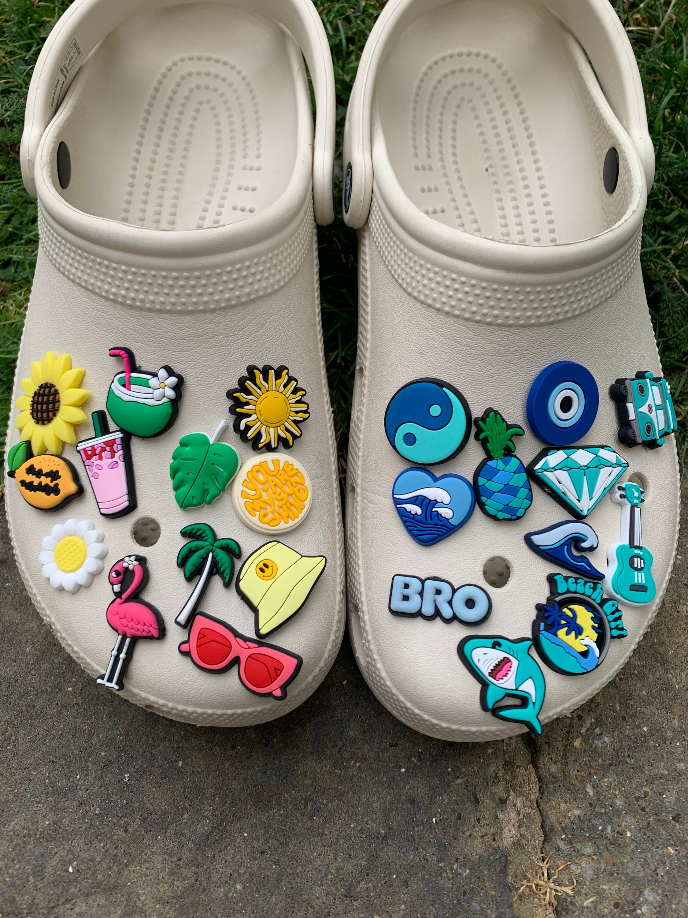 Good Vibes Croc Charm Sun Moon Star Cloud Shoe Clips Happy Shoe Charms Crocs  Accessories for Kids 