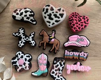 Charms de cow-boy croco sabots breloque équitation épingle à chaussures Badge Pokka dot Yeehaw Howdy chapeau de cow-girl bottes