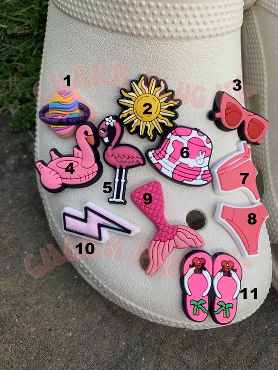 Summer Croc Charms Clog Charm Shoe Pin Badge Pink Charm Good Vibes