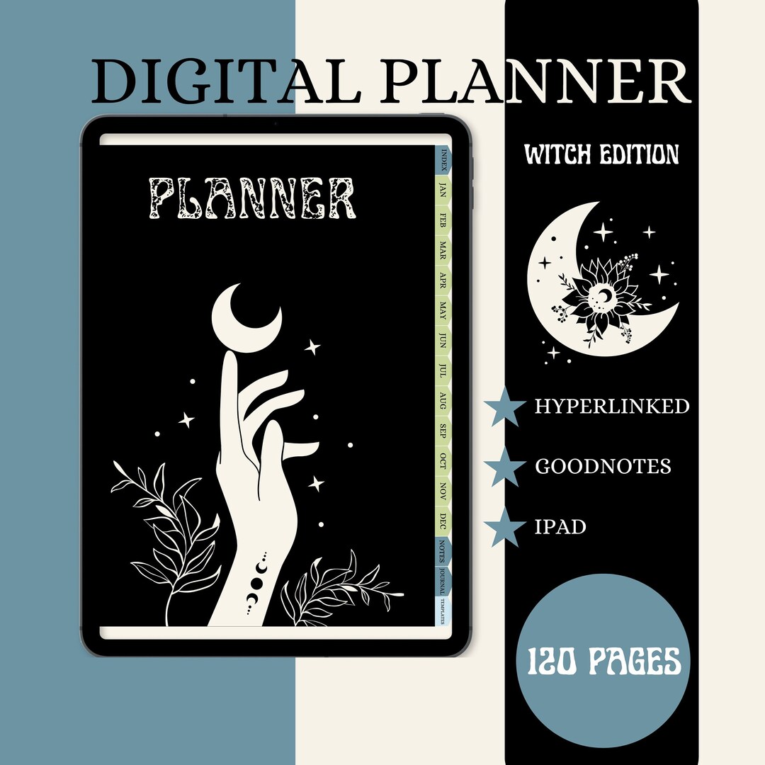 Witchy Digital Planner Goodnotes Planner for iPad Witch Dark Mode ...