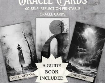 Self-Reflection Oracle Cards | 66 Printable Cards with Guidebook (Digital Download)