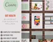 Gut Health Ebook Canva Template | Nutrition, Digestive Wellness (PDF)