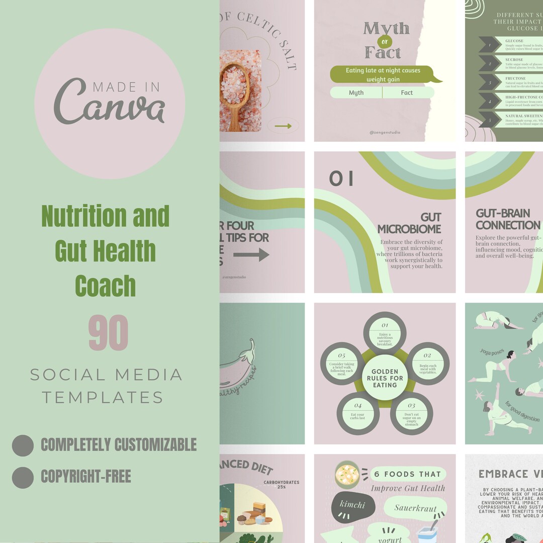 Nutrition Coach Instagram Template | Canva Templates | Health and ...