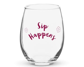 Sip Happens Stemless Wine Glass