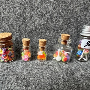 Vials filled for the gnome or the dollhouse | Mini lollipops | Mini Candy | Secret Santa accessories | Dollhouse accessories