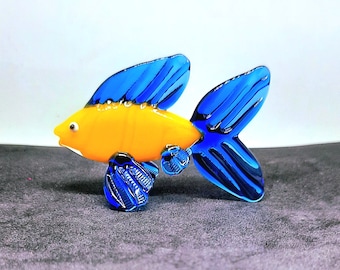 Handmade Murano Glass Fish Figurine, Aquarium Decor