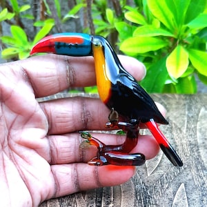 Murano Glass Toucan Bird Handmade Toucan Bird HomeDecor Toucan Bird With Branches Beautiful Toucan Bird Love Bird Toucan