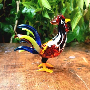 Murano Glass Art Rooster Beautiful Rooster Glass Sculpture Rooster Home Decor Rooster Gift Handmade Rooster Desktop Accessories