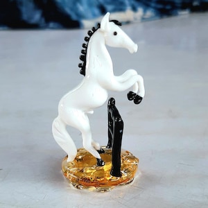 Murano Handmade Glass White Horse Desktop Accessories Horse Sculpture    Horse Animal