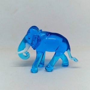 Murano Glass Elephant Handmade Glass Elephant Aqua Color Figurine Elephant Sculpture Elephant Homedecor