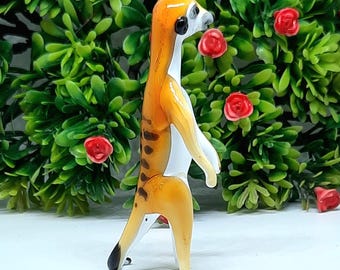Murano Glass Meerkat Figurine, Handmade Home Decor