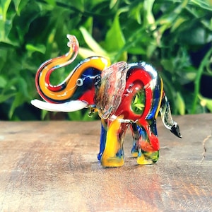 Murano Elephant Handmade Elephant Glass Art Multi Color Elephant For Home Decor Desktop Elephant Best Gift Item