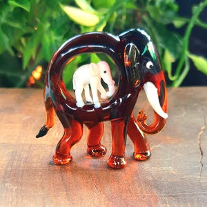 Murano Glass Elephant Desktop  Elephant Sculpture Elephant Animal Elephant Figurine Elephant Handmade Glass Elephant